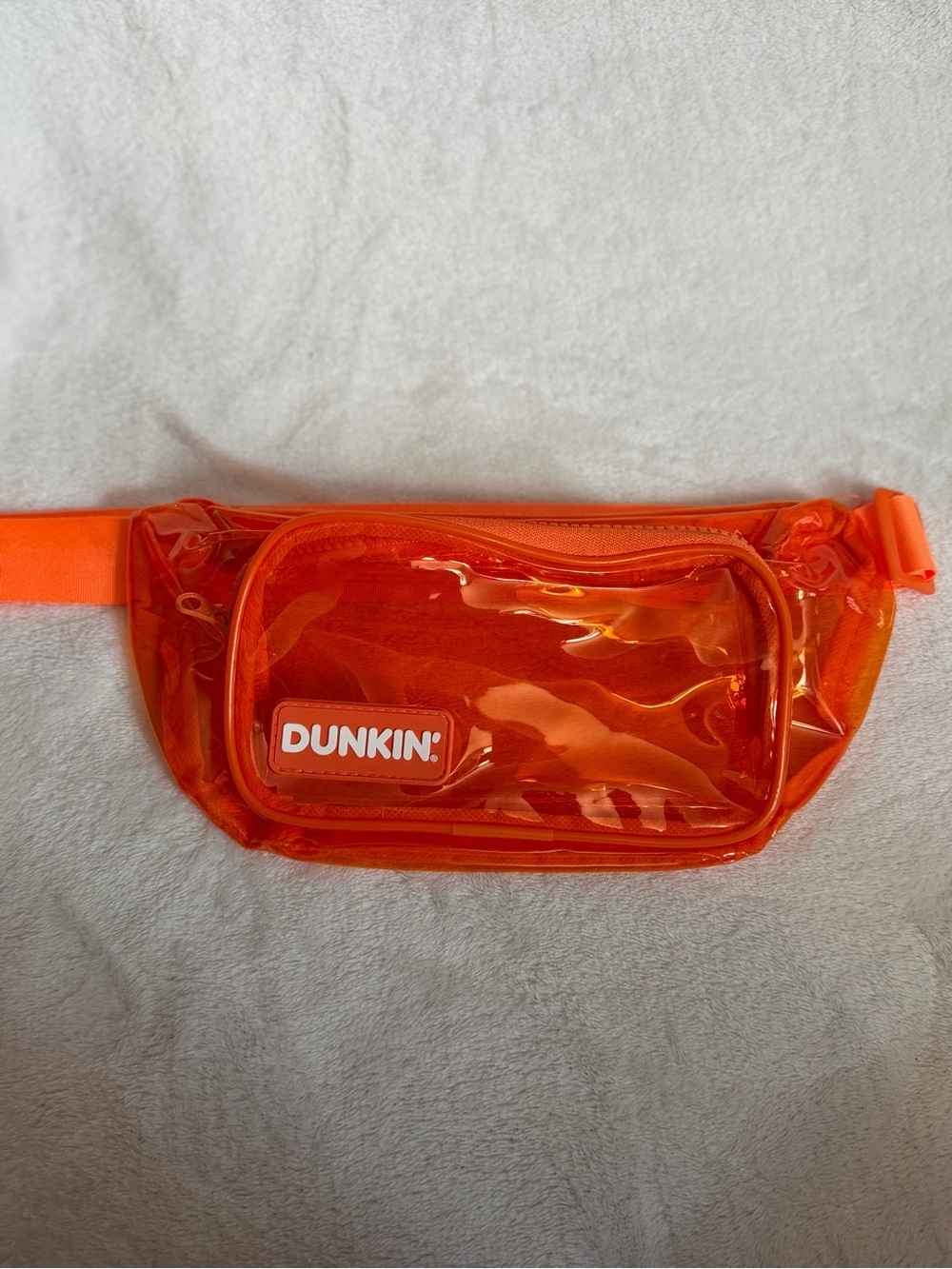 Dunkin' Orange Clear PVC Crossbody Fanny Pack